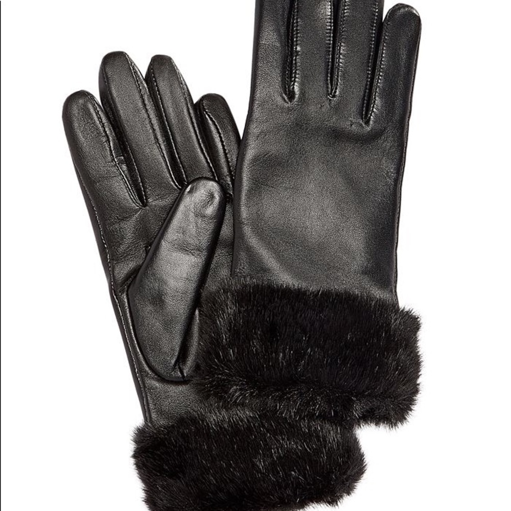 .Charter Club Leather Gloves M